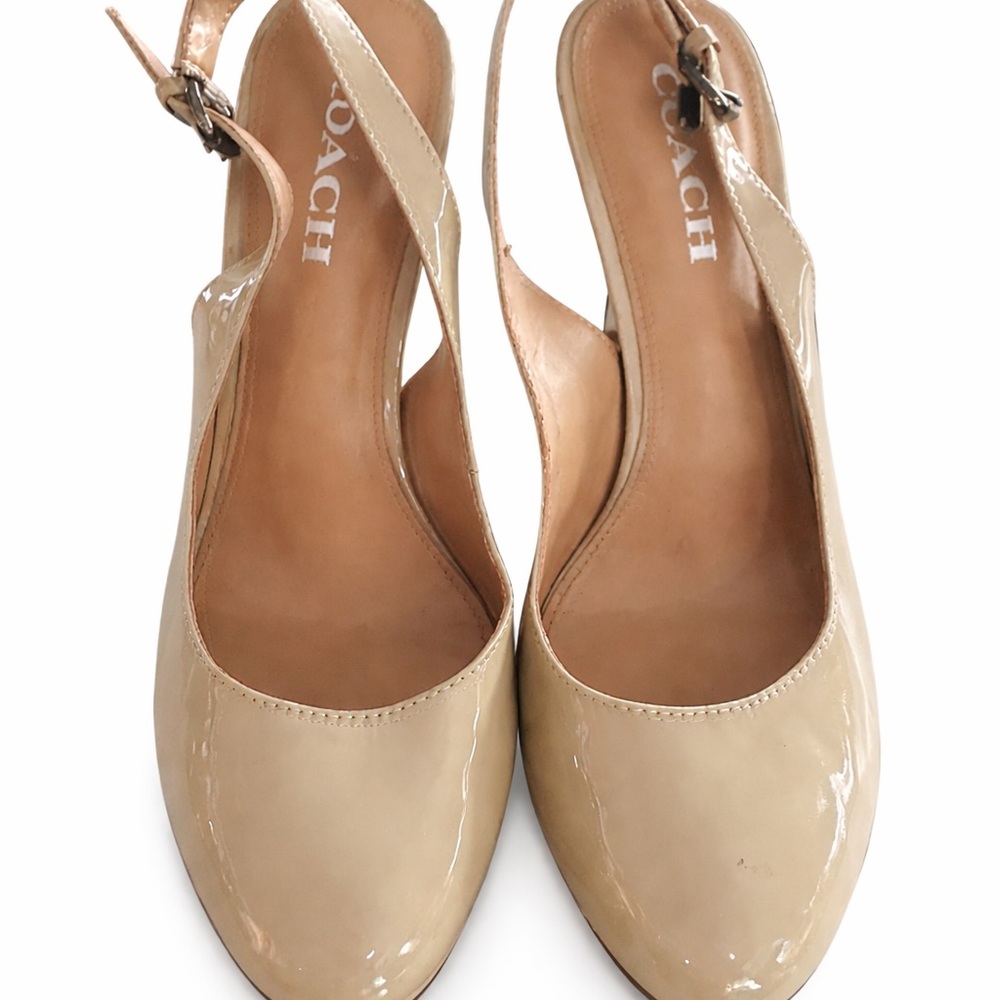 Coach Women's Cream Slingback Heels Size 8.5